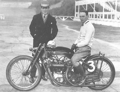 Hubert Hagens stands behind possibly his most famous creation. Years ahead of its time in 1923, with it's twin overhead-cam, twin carb 996cc motor, Claude Temples' multi record breaking Anzani was a true world beater.